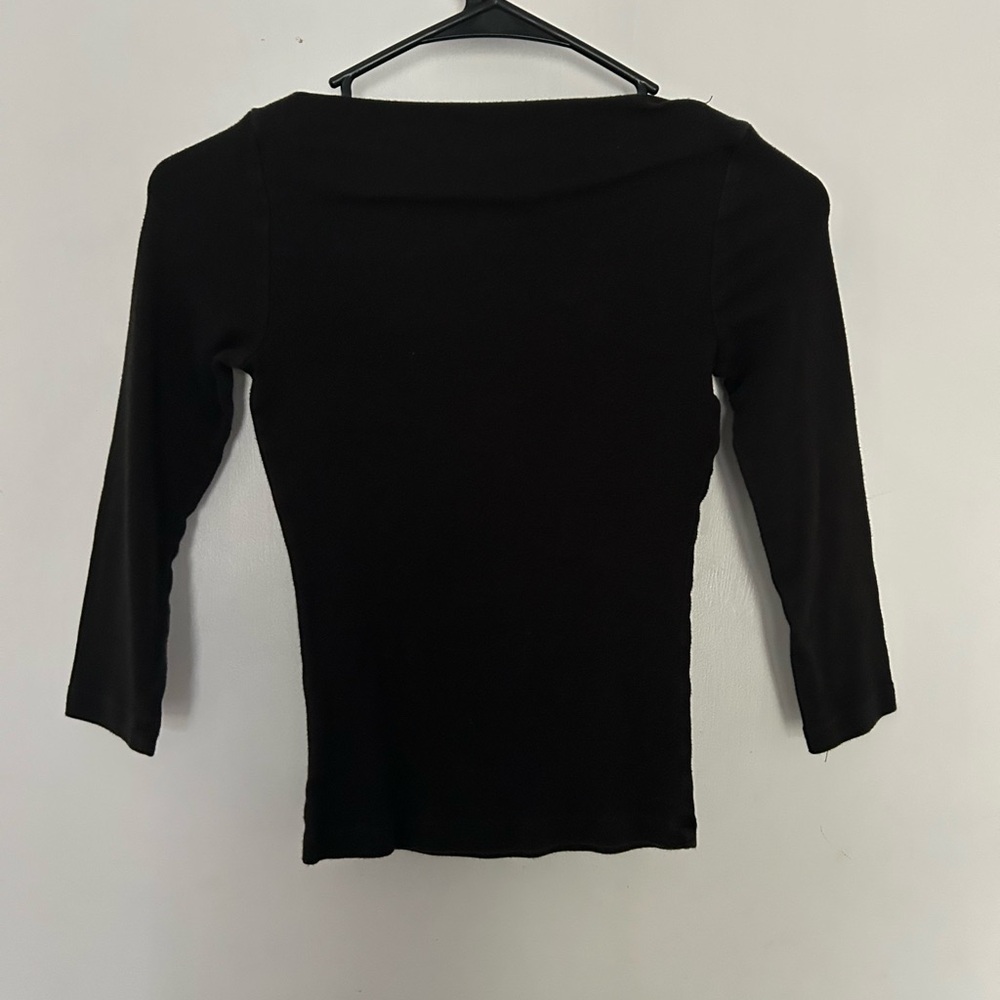 Bebe Black Rhinestone Logo Top - Picture 3 of 3